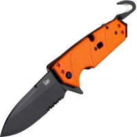 Складной нож Hogue Elishewitz Karma Drop Point, клинок черный, сталь 154CM, рукоять оранжевый G10 купить в 