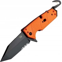 Складной нож Hogue Elishewitz Karma Tanto, клинок черный, сталь 154CM, рукоять оранжевый G10 купить в 